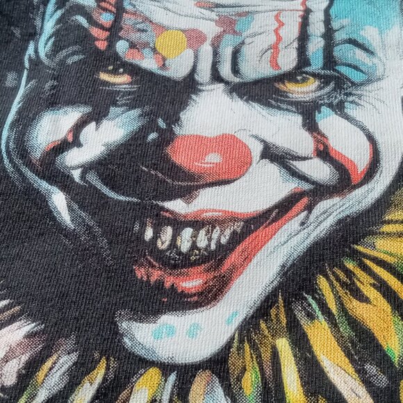 Bella+Canvas Black Short Sleeve Vneck Colorful Pennywise IT Graphic Print TShirt - Picture 8 of 8